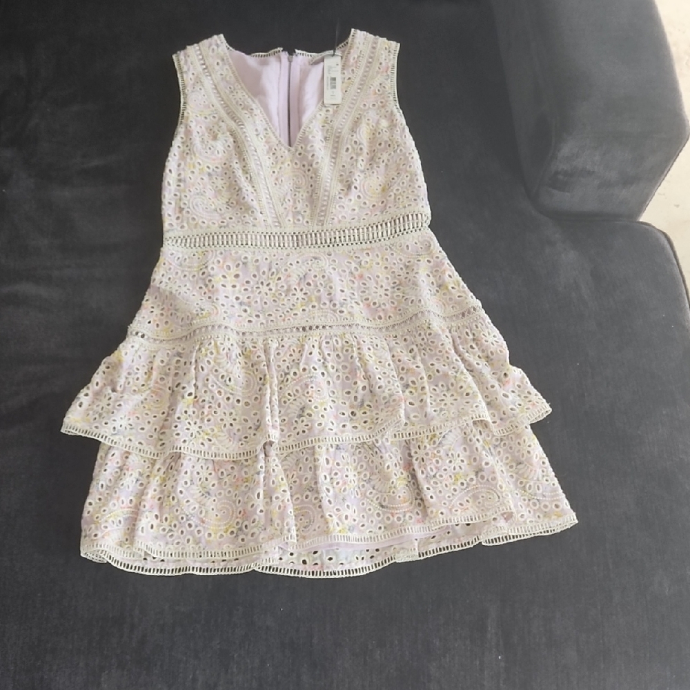 Alice + Olivia Dress in Cream Eyelet